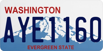 WA license plate AYE1160