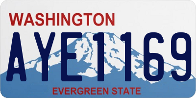 WA license plate AYE1169