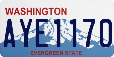 WA license plate AYE1170