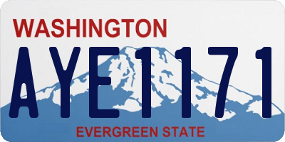 WA license plate AYE1171