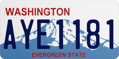 WA license plate AYE1181