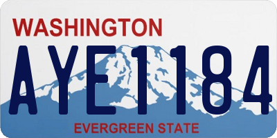 WA license plate AYE1184