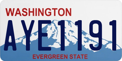 WA license plate AYE1191