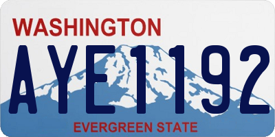 WA license plate AYE1192