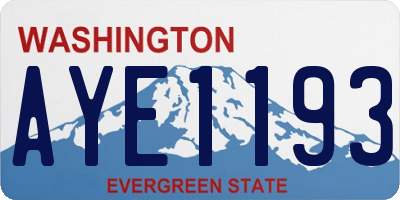 WA license plate AYE1193