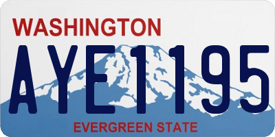 WA license plate AYE1195