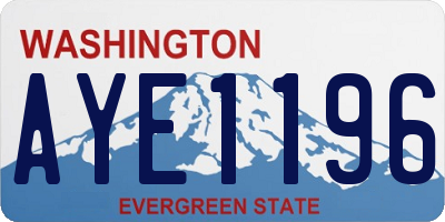 WA license plate AYE1196