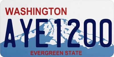 WA license plate AYE1200