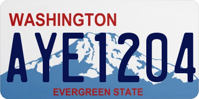 WA license plate AYE1204