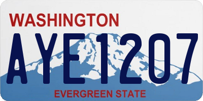 WA license plate AYE1207
