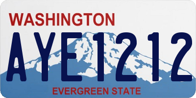 WA license plate AYE1212