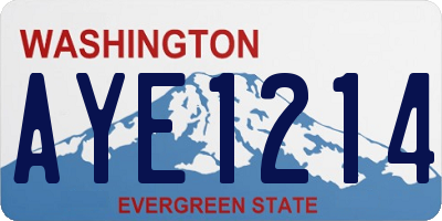 WA license plate AYE1214
