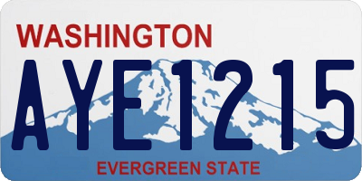 WA license plate AYE1215