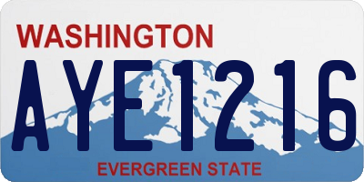 WA license plate AYE1216