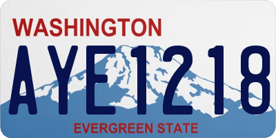 WA license plate AYE1218
