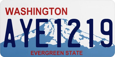 WA license plate AYE1219