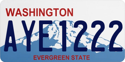 WA license plate AYE1222