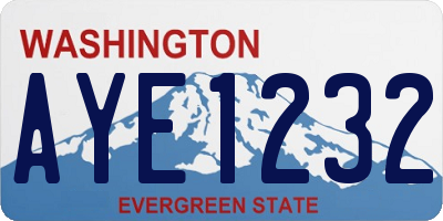 WA license plate AYE1232