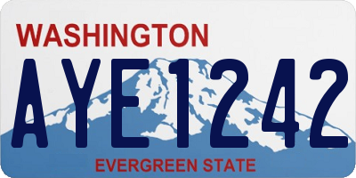 WA license plate AYE1242