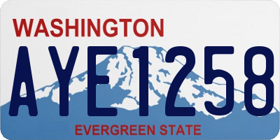 WA license plate AYE1258
