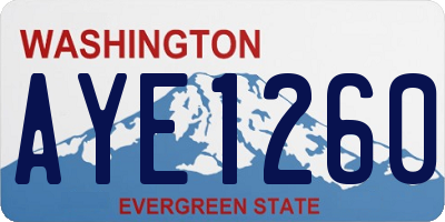 WA license plate AYE1260