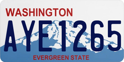 WA license plate AYE1265