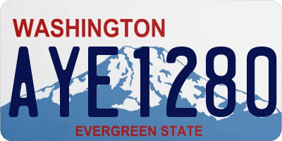 WA license plate AYE1280