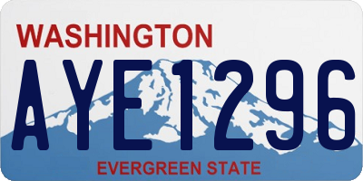 WA license plate AYE1296