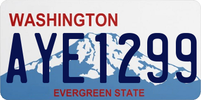 WA license plate AYE1299