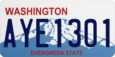 WA license plate AYE1301
