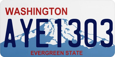 WA license plate AYE1303
