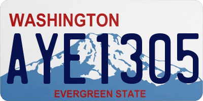 WA license plate AYE1305