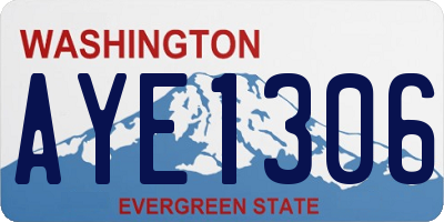 WA license plate AYE1306
