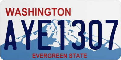 WA license plate AYE1307