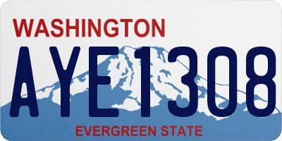 WA license plate AYE1308