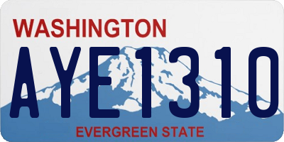 WA license plate AYE1310