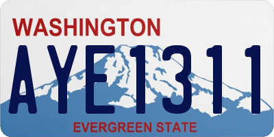 WA license plate AYE1311