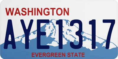 WA license plate AYE1317