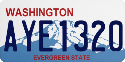 WA license plate AYE1320