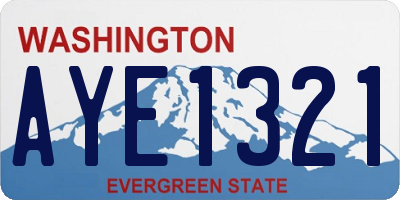 WA license plate AYE1321