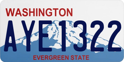 WA license plate AYE1322