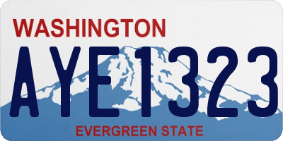 WA license plate AYE1323