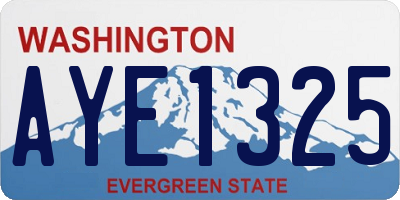 WA license plate AYE1325
