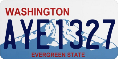 WA license plate AYE1327
