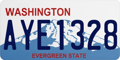 WA license plate AYE1328