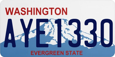 WA license plate AYE1330