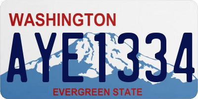 WA license plate AYE1334