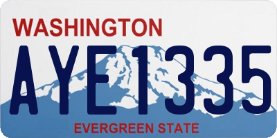 WA license plate AYE1335