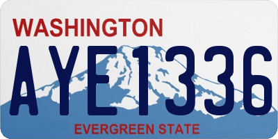 WA license plate AYE1336