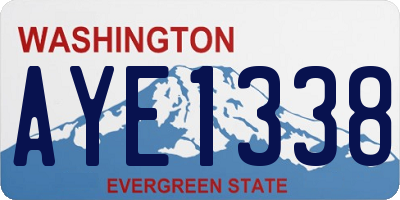 WA license plate AYE1338